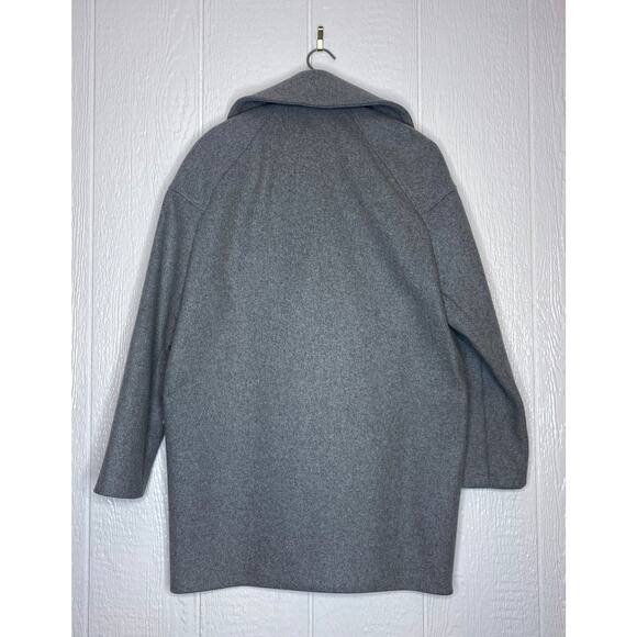 SURFACE TO AIR "Maple" Wool Grey Cocoon Oversized Pea Coat EU 36 - Picture 7 of 12